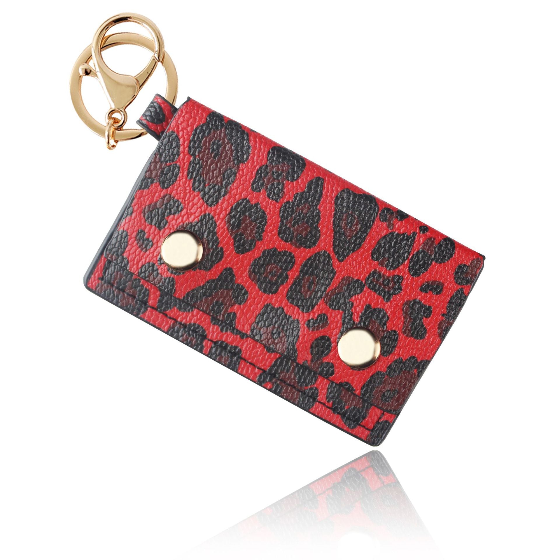 Wholesale Leopard Leather PU Zero Wallet Card Bag Keychain